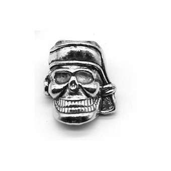 Dreadz Silver Pirate Dreadlock Hair Bead (5mm Hole) (A-06) x 1 Bead