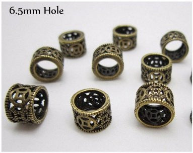 Dreadz Bronze Celtic Hair Beads (6.5mm Hole) x 3 Bead Pack