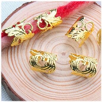 Dreadz Adjustable Gold Dreadlock Hair Cuffs (AL-DD8) (Hole 7-9mm) x 2 Cuffs