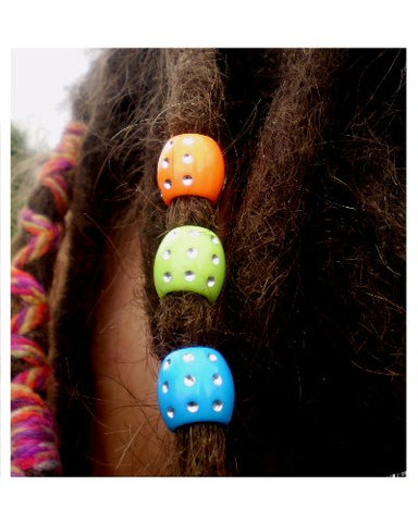Dreadz Acrylic Sparkle Dot Hair Beads (8mm Hole) x 5 Beads