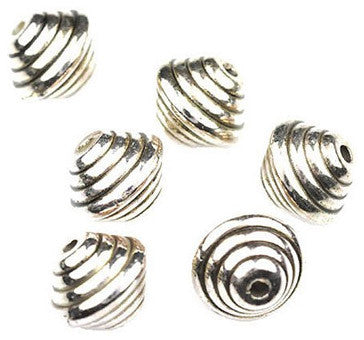 Dreadz Silver Swirl Dreadlock Hair Beads (5mm Hole) x 3 Bead Pack