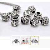 Dreadz Antique Silver Clear Rhinestone Polyhedron Hair Beads (5mm Hole) x 3 Bead Pack