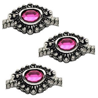 Dreadz Silver with Purple Jewel Oval Dreadlock Hair Beads (5mm Hole) x 3 Bead Pack