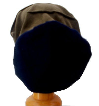 Dreadz Velvet & Fleece Tam/Beanie Hat (Green Velvet/Navy Fleece)