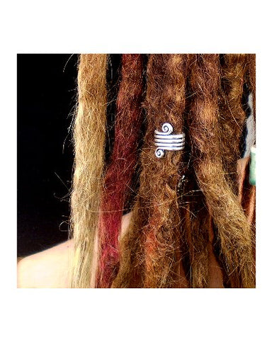 Large Silver Spiral Metal Dreadlock Hair Beads (10.5mm Hole) x 1 Bead