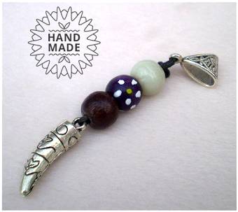 Dreadz Silver Horn Dangle Dreadlock Hair Bead (5mm Hole) (D_08) x 1
