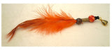 Dreadz Natural Orange Feather Dangle Dreadlock Hair Bead with 5mm gold bail hole