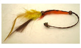 Dreadz Natural Orange & Yellow Feather Long Dangle Dreadlock Hair Bead with 5mm bronze bail hole