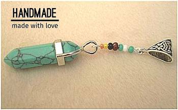 Dreadz Silver Bail Aqua Gemstone Dangle Dreadlock Hair Bead (5mm Hole) (GE-1) x 1