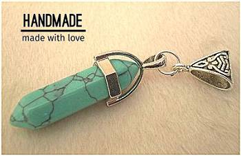 Dreadz Silver Bail Aqua Gemstone Dangle Dreadlock Hair Bead (5mm Hole) (GE-2) x 1