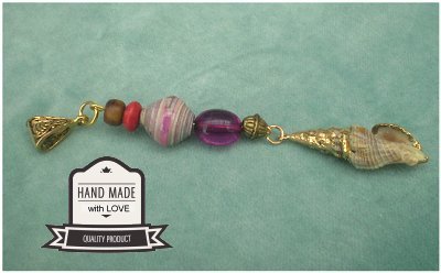 Dreadz Shell Dangle Dreadlock Hair Beads (5mm Hole) (G_12) x 1 Bead
