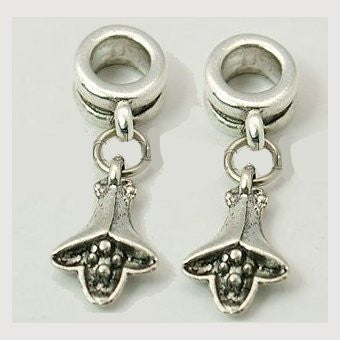 Dreadz Silver Small Flower Dangle Dreadlock Hair Beads (5mm Hole) x 1 Bead
