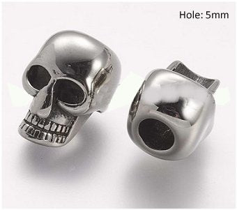 Dreadz Silver SKULL Hair Beads (5mm Hole) x 1 Bead