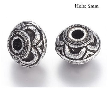 Dreadz Silver Acrylic Bicone Hair Beads (5mm Hole) x 2 Bead Pack
