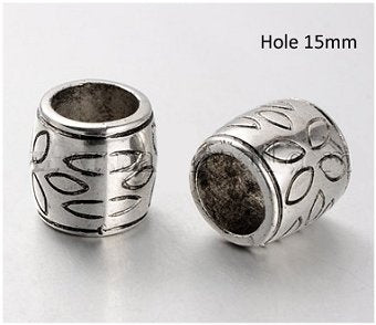 Dreadz Silver Massive Hole Acrylic Hair Beads (15mm Hole) x 1 Bead