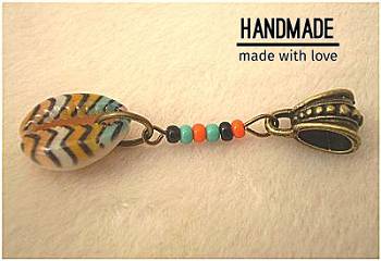 Dreadz Bronze Bail Shell Dangle Dreadlock Hair Bead (5mm Hole) (SH-10) x 1