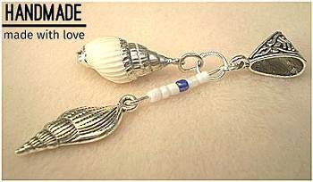 Dreadz Silver Bail Shell Dangle Dreadlock Hair Bead (5mm Hole) (SH-4) x 1