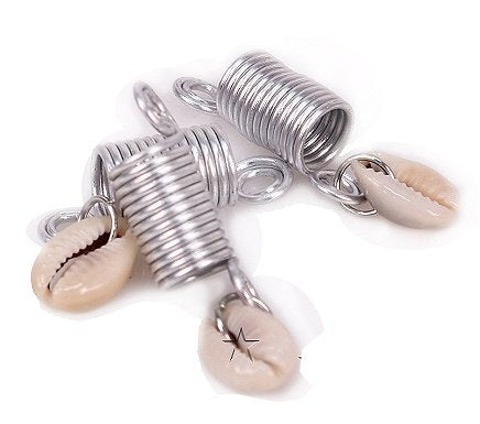 Dreadlock Spiral Tube with Shell Hair Bead (6mm Hole) x 1 Bead