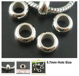 Dreadz Silver Smooth Ring Dreadlock Hair Beads (5.7mm Hole) x 3 Bead Pack