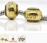 Dreadz Antique Gold Love Roundel Hair Beads (5mm Hole) x 3 Bead Pack
