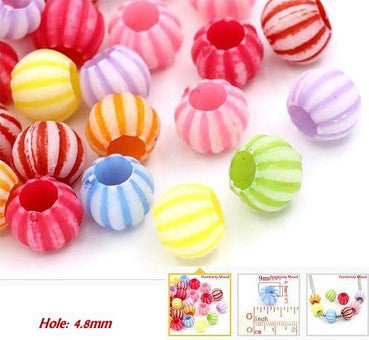 Dreadz Acrylic Pumpkin Dreadlock Hair Beads (4.8mm Hole) x 6 Beads Pack