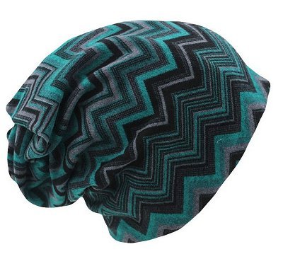 Dreadz 3-in-1 Multi-Function Tubular Beanie/Headwrap/Neckwarmer (Blue & Black Zig Zags)