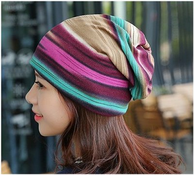 Dreadz 3-in-1 Multi-Function Tubular Beanie/Headwrap/Neckwarmer (Purple/Aqua)