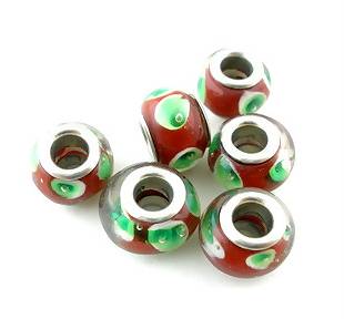 Dreadz Glass Tiger Eye Dreadlock Hair Beads (5mm Hole) (B01808) x 1 Bead - 6 beads shown on white background