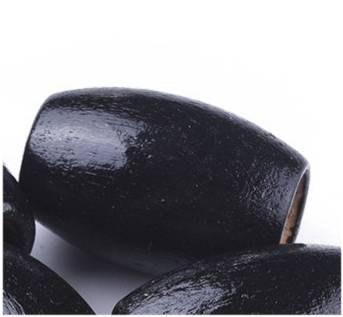 Dreadz Large Wooden Oval Dreadlock Hair Beads (10mm Hole) Black (PH-619) x 1 Bead