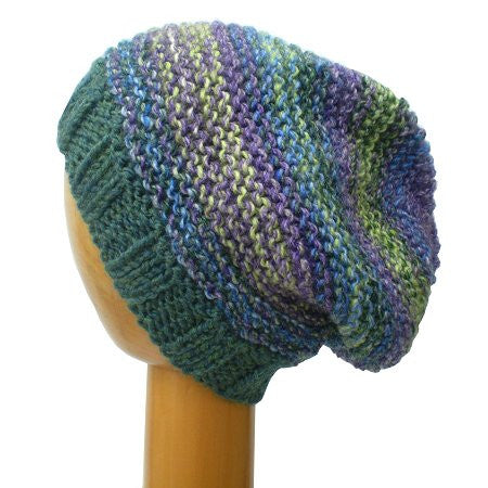 Dreadz Multi Coloured Slouchy Ribbed Brim Beanie Hat (Colour #9112)