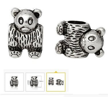 Dreadz Silver Bear Dreadlock Hair Beads (5mm Hole) x 1 Bead