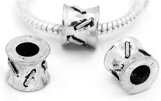 Dreadz Silver Stripe Dreadlock Hair Beads (5mm Hole) x 3 Bead Pack