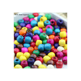 Dreadz Large Wooden Barrel Multi Coloured Hair Beads (8mm Hole) x 9 Bead Pack