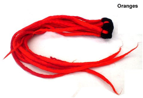 Dreadz Felt Dreadlocks Scrunchie with LONG Felted Dreadfalls (Oranges)