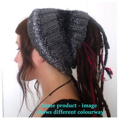 Dreadz Ribbed Open Top Dreadfall Beanie Hat (DR)