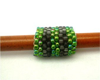 Handmade Peyote Stitch Beaded Dreadlock Sleeve (7mm Hole) x 1 (#006)
