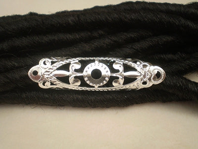 Dreadz Large Silver Filigree Adjustable Dreadlock Hair Cuff (15mm Hole) (PK-02) x 1 - view 02