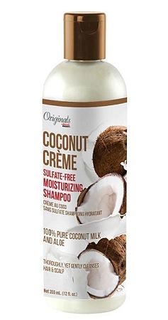 bottle of Originals by Africa's BEST Sulfate-Free Coconut Crème Moisturizing Shampoo 12oz. / 355ml shown against white background