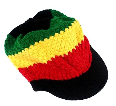 Dreadz Peaked Brim Rasta Baggie Slouch Beanie Hat