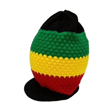Dreadz Peaked Brim Rasta Baggie Slouch Beanie Hat