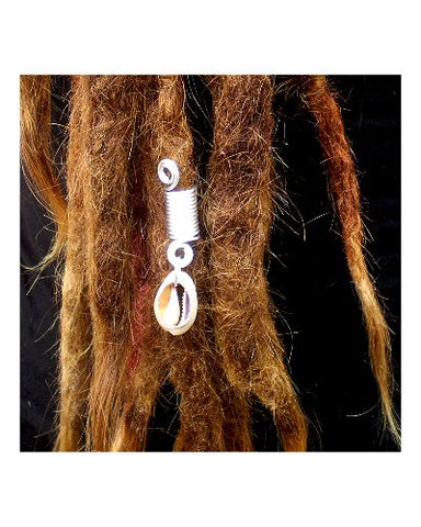 Dreadlock Spiral Tube with Shell Hair Bead (6mm Hole) x 1 Bead
