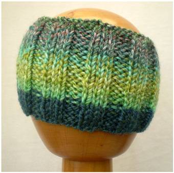 Dreadz Hand Knitted Ribbed Dreadlock Headband / Tube (Greens) (#012)