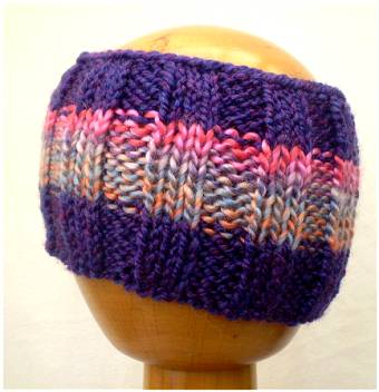 Dreadz Hand Knitted Ribbed Dreadlock Headband / Tube (Purple/Pink) (#018)