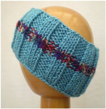 Dreadz Hand Knitted Ribbed Dreadlock Headband / Tube (Blue/Multi) (#025)