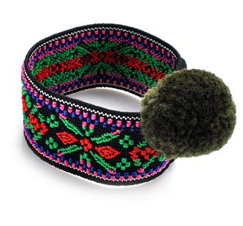 Dreadz Boho Ethnic Elasticated Pom Pom Hair Tie (#030) x 1