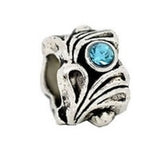 Dreadz Antique Silver with Aqua Rhinestone Jewel Dreadlock Hair Bead (5mm Hole) x 1 Bead