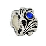 Dreadz Antique Silver with Dark Blue Rhinestone Jewel Dreadlock Hair Bead (5mm Hole) x 1 Bead