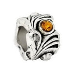 Dreadz Antique Silver with Yellow Rhinestone Jewel Dreadlock Hair Bead (5mm Hole) x 1 Bead