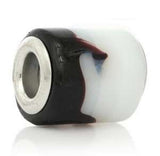 Dreadz Dark Brown White Glass Dreadlock Hair Beads (5.1mm Hole) x 1 Bead