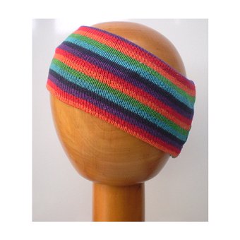 Dreadz Fair Trade Multi Coloured Striped Headband in Thick Multi Stripes and colours